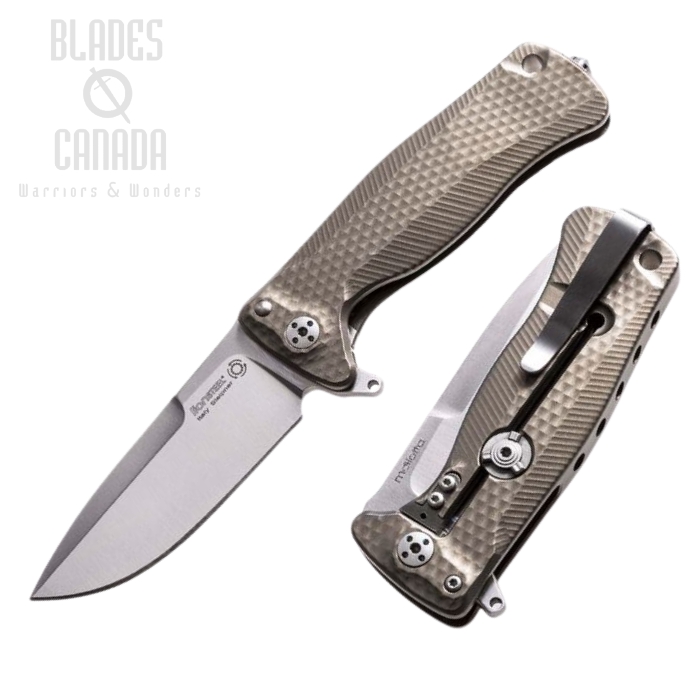 Lion Steel SR22 B Flipper Framelock Knife, Sleipner, Titanium Bronze, SR22B